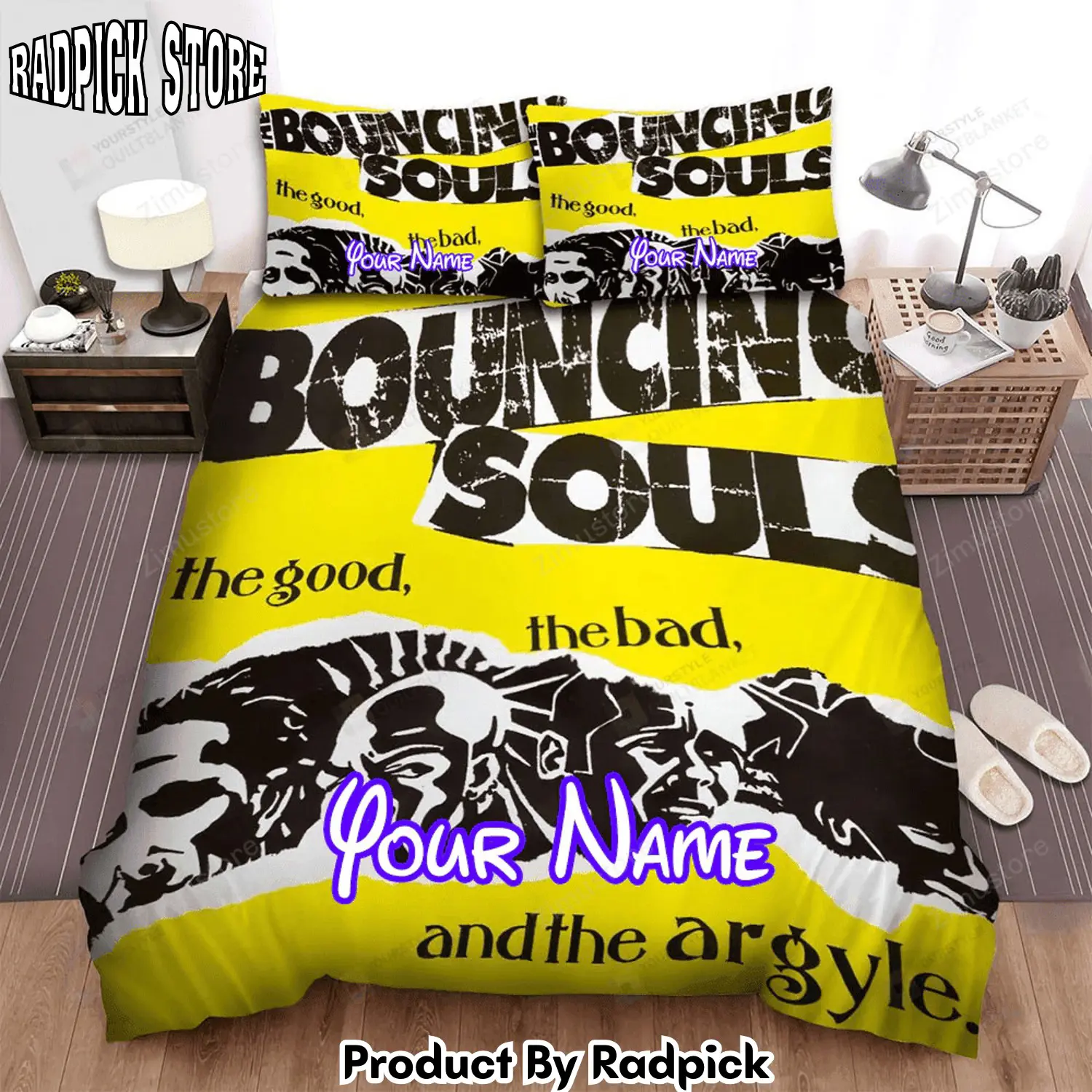 Radpick the bouncing souls band the good the bad and the argyle album cover bed sheets spread comforter duvet cover personalized name bedding sets rp3271324